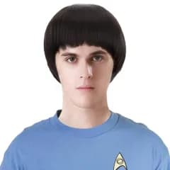 BEAUTY ショートブラックコスプレウィッグ-1960年代男性合成ボウルカットマッシュルームヘアアニメウィッグ日常用ハロウィンクリスマスコスチュームウィッグ FREE
