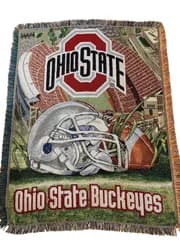 ヴィンテージ ゴブラン ブランケット NCAA オハイオ州立大学 Ohio State Buckeyes アメフト タペストリー ラグ