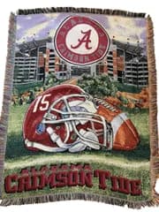 ヴィンテージ ゴブラン ブランケット NCAA アラバマ大学 Alabama Crimson Tide アメフト タペストリー ラグ