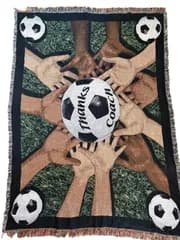 ヴィンテージ ゴブラン ブランケット サッカー Soccer Teams Goals タペストリー ラグ