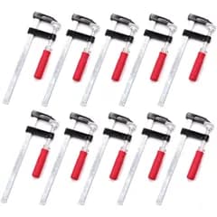 (エスネット) Fクランプ F型クランプ DIY 木工 溶接 作業用 クランプ 300mm×50mm 4本 8本 10本セット 万力 10本 | 接着、切断、穴あけ、圧着、仮止め、直角保持、手締め、ネジ式、シャコマン、ハタガネ、治具、作業台、板材保持に。木ys