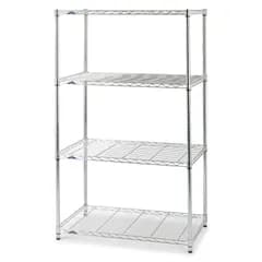 業務用 4段 大型 幅90 キャスター別売 MK9015-4A 収納棚 幅91.5×奥行61×高さ151cm スチールラック 耐荷重135kg ラック (棚板1枚あたり) サビに強い スリム 防錆加工 ルミナス 豊富なカスタムパーツ ドウシシャ ポール径25m