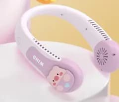 扇風機 ハンディファン アウトドア ネック 子供用 ポータブル USB充電 ハンギング ピンクP_5 [ID:12886]