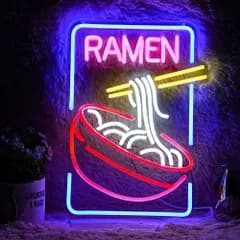 ラーメンネオン看板 Ledラーメンネオンサイン 調光可能 ラーメン屋ネオン装飾ランプ ledインテリアネオン看板 USB給電 レストラン ラーメン店 リビングルーム装飾ライト（42X30?）, neon light4 国内発送