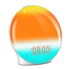 目覚まし時計 光 目覚ましライト 【Bluetooth音楽再生・曜日別アラーム対応】 めざまし時計 大音量 日の出＆日没シミュレーション搭載 自然音で爽やかに目覚める 8種類自然音・20段階明るさ調整・16段階音量調節 置きどけい 虹色に輝くRGBラ 国内発送