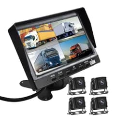 [2025年新型] 7インチトラック用ドライブレコーダー、IPS液晶、4K画質 4画面分割オンダッシュモニター 録画機能付き、 ガイドラインON/OFF 正像・鏡像を切替可能,駐車監視機能付き、12-36V兼用 4個カメラ付きセット、日本語説 807bd69e