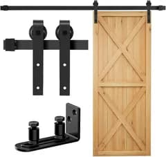 Signstek 吊り引き戸レール バーンドア金具 6FT/1.83m リフォーム建具 引戸レール 扉引戸 簡易 室内 木製 引き違い ドア 引き扉 DIY 建具金物 アルミレール シングル片開き扉 トラックレール 片引き戸 J型 5段式 ブ 6a25bb14