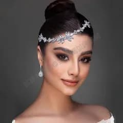 社交ダンス用 ヘッドドレス ラインストーン ヘアアクセサリー シルバー コーム付