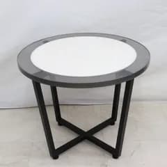 【希少】QUON クオン ラウンジローテーブル TFG-349 (幅500mm × 奥行500mm × 高さ400mm)  人工大理石+ポリエステル樹脂 スチール 高級ローテーブル 定価:218,210円 2022年製 インテリア 即日発送 ラクル家具館