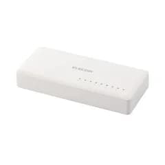 エレコム スイッチングハブ 8ポート ギガビット プラスチック筐体 コンパクト 軽量 [ACアダプター付属/壁掛け設置対応/静音ファンレス/省電力/EU RoHS指令準拠] ホワイト EHC-G08PA3-W [8ポート] [1)ハブ単体]
