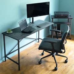 新商品 幅120×奥行48×高さ70cm PCデスク モニターアーム対応 アジャスター付き 勉強机 耐荷重60㎏ ワークデスク シンプル オフィス 組立カンタン 机 ブラック パソコンデスク デスク FSD-R1248(BK) 山善(YAMAZEN)