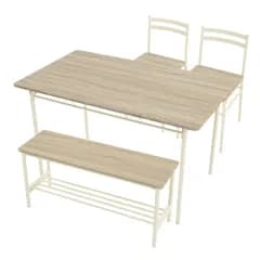 人気商品　ダイニング4点セット 120×70cm 4人 ベンチ＆チェア ダイニングテーブルセット AS-V120BCST アイリスプラザ ナチュラル
