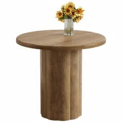人気商品　食卓テーブル 円形 木製 2～4人用 カフェテーブル コンパクト 幅80cm リビング 丸テーブル キッチン ダイニングテーブル カントリー風 Tribesigns ブラウン