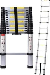 人気商品　持ち運びに便利 軽量 多機能アルミはしご 耐荷重150 折り畳み伸縮梯子 kg ft) 室内室外両用 (16.5 自動ロック 安全ロック m スライド式 最長5 アルミ梯子 伸縮はしご ホームロフトオフィスに適合 DayPlus 日本語説明書