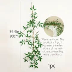 【リアルな質感】イタリアン ラスカス 造花 90cm ガーランド 吊り下げ用 植物 観葉植物 室内装飾 壁掛け 結婚式 アウトドアに MOHUAGE