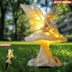 【高耐久・蓄光】 2Dフラット 妖精の庭サイン アクリル製 屋外装飾 地面設置用アート オーナメント イースターギフト 家族 友人 妖精の庭装飾 精巧な翼 デザイン