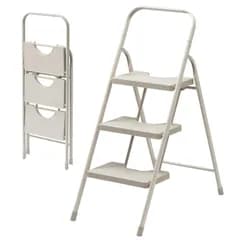 ★新品★イーサプライ 脚立 折りたたみ 3段 ステップスツール 耐荷重160? スチール製 重量5.3kg クリームベージュ EEX-KYA3BG 555e77d2