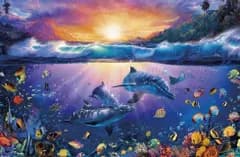 やのまん(Yanoman) 【日本製】1000ピース ジグソーパズル LASSEN ラッセン トワイライトインパラダイスII (50ｘ75cm) 10-1449 ピース請求ハガキ のり付き へら付き サー [1000ピース] [トワイライトインパラダイスII]