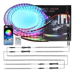 LED アンダーネオン 車 アンダーライト RGB 高輝度 車用 テープライト 防水レベルIP67 LEDテープ アンビエントライト 音楽連動 12v 音楽同期 210種類発光パターン マルチカラー 1600万色 レインボーカラー アプリコントロール スマts