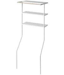 ハンガーバー付き ランドリーラック tower 2482 タワー 約W75×D48×H190cm ホワイト ランドリーシェルフ 立て掛け 山崎実業(Yamazaki)