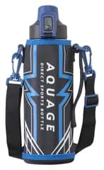 運動会 遠足 通学 部活 スポーツ AQUAGE 真空断熱 真空断熱 ステンレス ステンレス 洗いやすい ポーチ付き ストラップ アクアージュ 持ち運びやすい スポーツボトル ダイレクト 直飲み ワンタッチ 軽量 子供 ADBT-1001 保冷専用 1.0L 