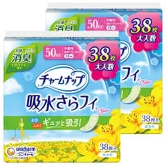 チャームナップ 【まとめ買い】 吸水さらフィ 中量用 消臭タイプ 羽なし 50cc 23cm 76コ入(38コ×2袋)(尿吸収ナプキン) [76枚(38枚×2)] [76枚(38枚×2)] [50㏄消臭カテキン]