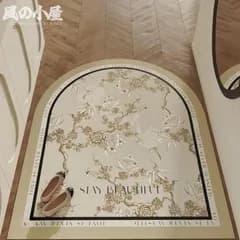 【数量限定】玄関マット 室内 桜 絵柄 デザイン ドアマット 屋外 拭ける 洗える お手入れ簡単 おしゃれ アーチ型 防水 耐油性 エレガント インテリア