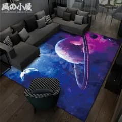 【数量限定】カーペット 天体柄 宇宙 惑星 インテリア ラグ じゅうたん マット 室内 洗える おしゃれ クリスタルベルベット生地 コズミック プラネット