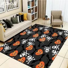 【数量限定】カーペット ハロウィン パンプキン ジャック・オー・ランタン スカル 230cm x 160cm 160cm x 120cm 滑り止め 絨毯 長方形 キング スカル 髑髏 頭蓋骨 廊下 ラグ