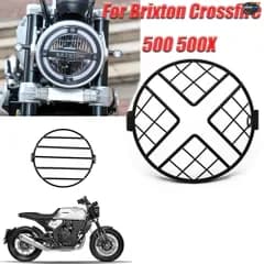 オートバイ用レトロメッシュヘッドライトプロテクターホルダーメタルグリルカバーガード（ブリクストンクロスファイア500 500X用）