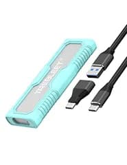 NVMe M.2 SSDエンクロージャー 外付けケース USB3.2 Gen2 10Gbps 耐衝撃・耐振動シリコン保護 アルミ合金 超高速転送（M Key対応）ブルーys