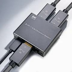 【8K対応】DisplayPort 切替器 1入力2出力切替 切替対応 4K 8K高画質対応 ディスプレイポート 変換アダプター ゲーミング モニター増設 dpアダプター　ポート増設