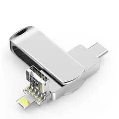 【名入れ可能】スマホ USBメモリ 4in1 大容量iPhone Android PC対応 Lightning USB-C USB-A microUSB マイクロ 高速データ転送 外付けメモリ 金属製 耐衝撃 写真保存フラッシュメモリ512