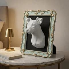 犬（チワワ）の壁掛けレリーフ 3Dプリント 白PLA インテリア