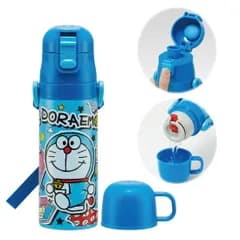 スケーター(skater) 子供用 ステンレス 水筒 2way 直飲み 470ml コップ飲み 430ml ドラえもん ステッカー 子供に優しい軽量タイプ 女の子 保温・保冷waterbottle スポーツボトル かわいい キ [ドラえもん] [430 ml]