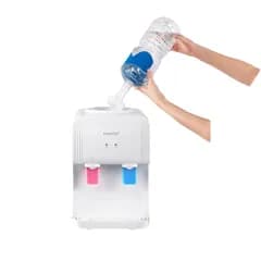 COMFEE' ウォーターサーバー 卓上 ペットボトル対応 コンパクト 温水 冷水 2L キャップ付き オフィス 家庭用 YD1539T アップグレード [並行輸入品](サイズ: 幅254×奥行296×高さ384 mm / カラー: ホワイト)