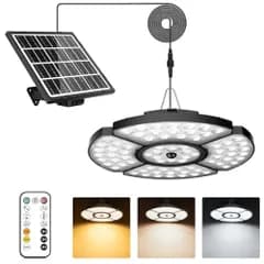 MEIKEE ソーラーライト 屋外 防水 分離型 led センサーライト 高輝度 【最新 5灯式 5面発光 3色温度 5つの知能点灯モード ソーラー充電＆Type-c充電 モコン付き】無段階調色 270°照明範囲 5Mケーブル 電気代不要 人感センサー 防ys