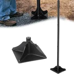 タンパー 転圧機 手動 炭素鋼製 122cmハンドル付(プレート面 20cmx20cm) ハンドタンパー 地固め道具 四角ランマー ゴムグリップ 小型 高耐久 舗装 転圧プレート 土ならし 整地 砂利 アスファルト補修 花壇 芝生 庭 DIY 農具ys