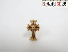 クロムハーツ CHROME HEARTS ピアス 22K CH CRSS 2 FAT CHクロスファット スタッド ゴールドピアス 【中古】 ジュエリー