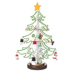 卓上木製クリスマスツリー アドベントカレンダー クラフトクリスマスツリー 24日間 カウントダウン カレンダー 30cm クリスマス 飾り 24個のミニチュアハンギングオーナメントが付いた 子供 おもちゃ 卓上ミニツリー オーナメント 装飾 DIY用品 Adv