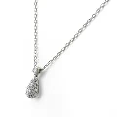 ミキモト MIKIMOTO メレダイヤ ネックレス WG ホワイトゴールド ペンダント ネックレス K18 WG ダイヤモンド レディース 【中古】