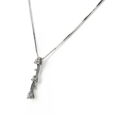 ヨンドシー 4℃ メレダイヤ デザインネックレス WG ホワイトゴールド ペンダント ネックレス K18 WG ダイヤモンド レディース 【中古】