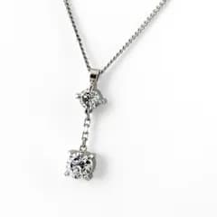 ダイヤモンド デザインネックレス プラチナ ペンダント ネックレス Pt900 Pt850 ダイヤモンド レディース 【中古】