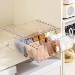 下着 収納 クローゼット用 透明 靴下収納 24マス 積み重ね可能 引き出し式 ブラジャー整理ケース 小物入れ | 省スペース,防塵,防湿,型崩れ防止,仕切り付き,クリア,蓋付き,下着 ネクタイ 靴下 ベルト ハンカチに対応ys