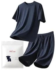 【新品】[Nutopia] 快眠 パジャマ メンズ 【調温テクノロジー】 半袖 半ズボン 上下セット 男女兼用 ルームウェア 綿混 吸汗速乾 夏 快適 | 快眠に導く調温テクノロジー,暑い時は涼しく寒い時は調温する快眠ウェア,エアコン冷え対策,吸汗速乾でムレに
