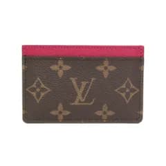 ルイ・ヴィトン(Louis Vuitton) モノグラム ポルト カルト・サーンプル M60703 モノグラム カードケース ブラウン,フューシャ