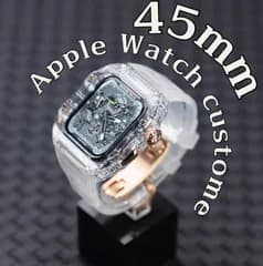 ローズゴールド　アップルウォッチバンド ラバーベルト カバー Apple Watch ケース 45mm スポーツ