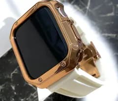 Apple WatchフレームカバーTPUケースand ラバーベルトカスタムバンドセット 38.40.41.42.44.45.49ultra ウルトラ 121