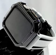 Apple WatchフレームカバーTPUケースand ラバーベルトカスタムバンドセット 38.40.41.42.44.45.49ultra ウルトラ 127