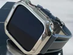 Apple WatchフレームカバーTPUケースand ラバーベルトカスタムバンドセット 38.40.41.42.44.45.49ultra ウルトラ 128